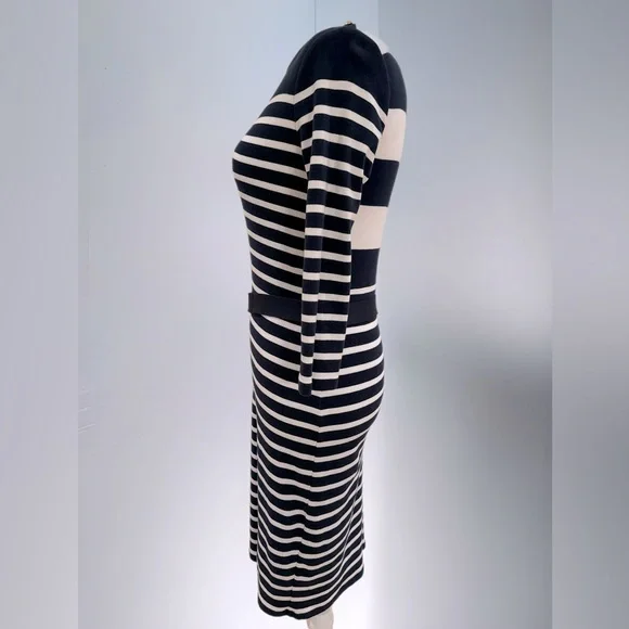 Lauren Ralph Lauren petite dress- navy blue & white stripes - size P medium - Picture 4 of 12